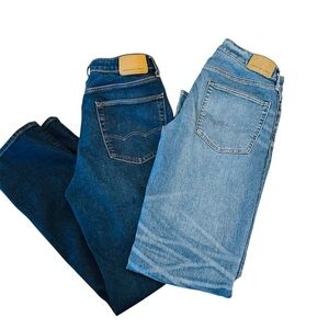 American Eagle Straight Denim Jeans Bundle - Light & Dark Wash Pair Mens 31x32